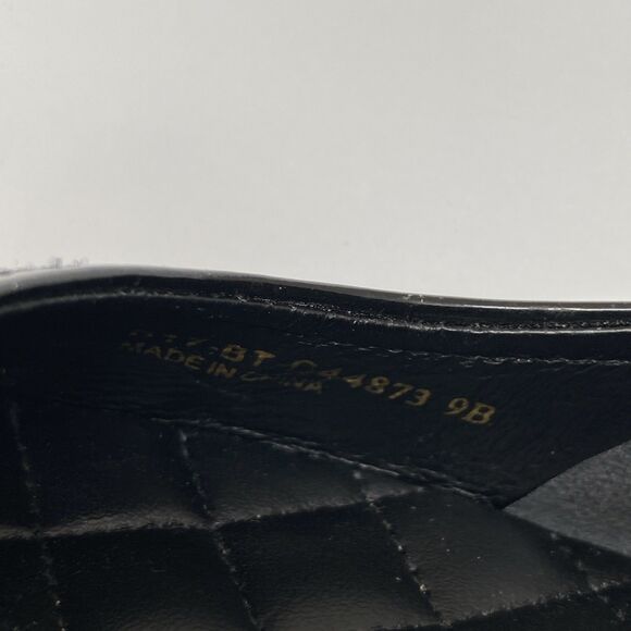 COLE HAAN Women’s black patent leather Open Toe wedge heel Shoes size 9B - Picture 6 of 6